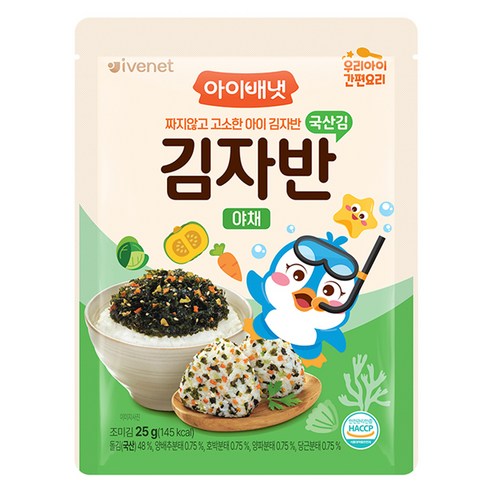 아이배냇 유아용 김자반 야채, 혼합맛(김/야채), 25g, 1개
