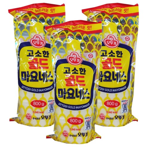 오뚜기 고소한 골드 마요네즈, 800g, 3개