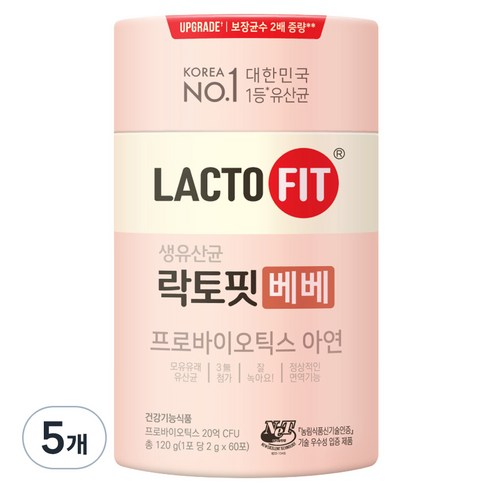 락토핏 생유산균 베베 60포, 120g, 5개