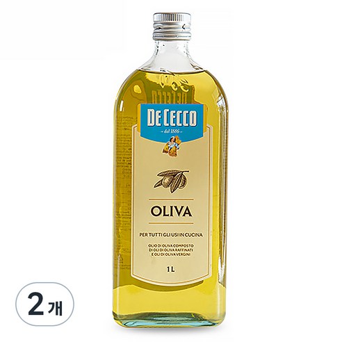 데체코 DE CECCO 퓨어 올리브오일, 1L, 2개