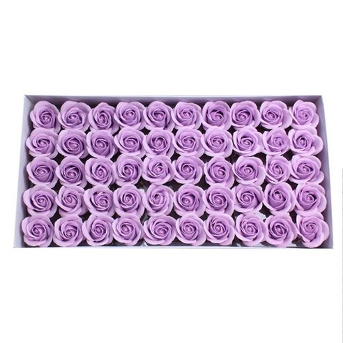 모리앤 프리미엄 DIY 장미 비누꽃머리 50p + 꽃대 50p, 연퍼플, 1개