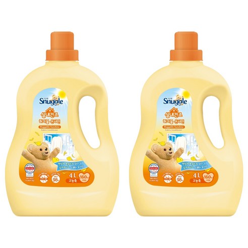 스너글 실내건조 섬유유연제 허거블 선샤인 본품, 4L, 2개