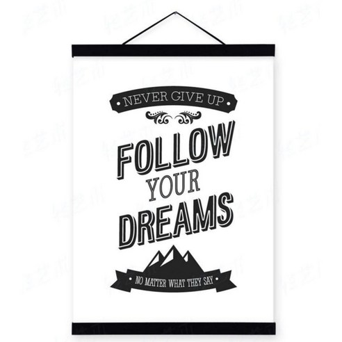 인테리어포스터21 follow your dreams, 화이트