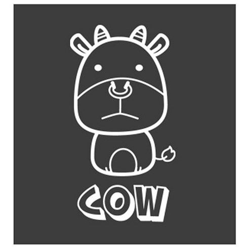 디자인수풀 그래픽스티커 동물농장, 소(화이트