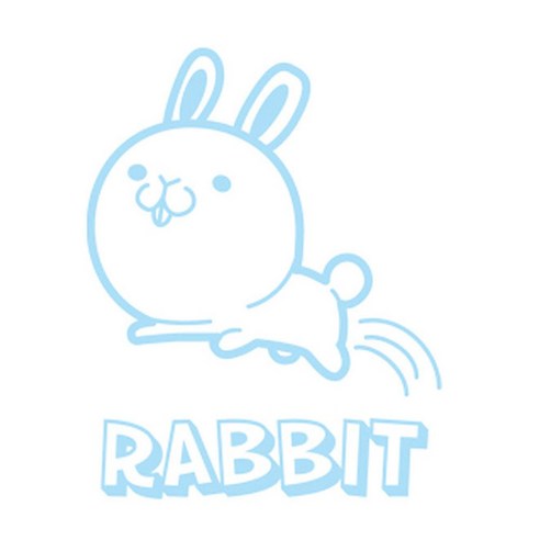 디자인수풀 그래픽스티커 동물농장, 토끼(라이트스카이