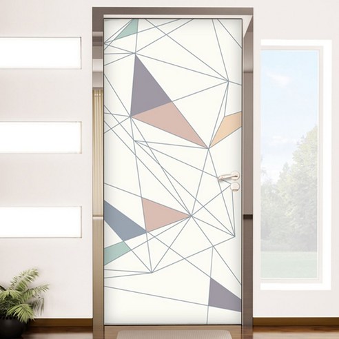 꾸밈 현관문 시트지, 심플라인패턴, 100 x 210 cm