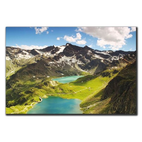 파랑디자인 캔버스 액자 - 사진, 에메랄드 빛 담수호