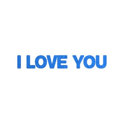 와니데코_접착이니셜 _I LOVE YOU, 블루