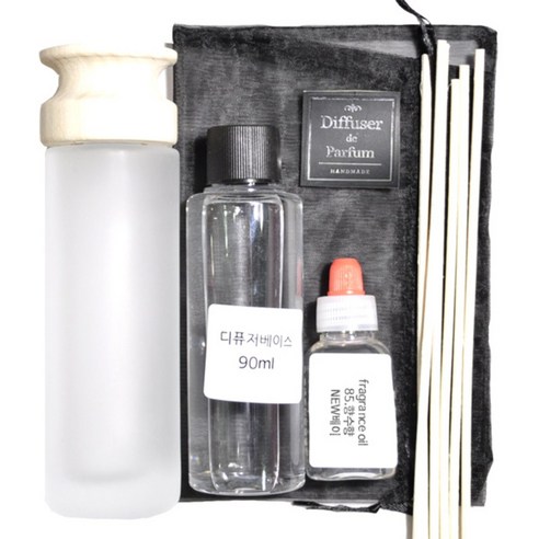 디퓨저KIT불투명우드캡, 향수향-NEW 베이, 120ml
