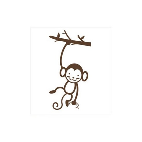디자인수풀 캐릭터스티커 원숭이, 초코브라운