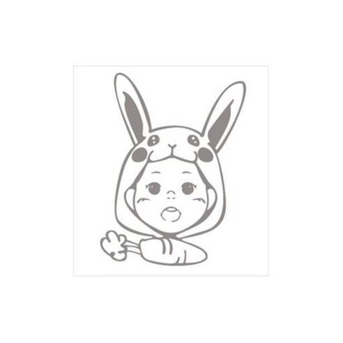 디자인수풀 캐릭터스티커 토끼, 다크그레이