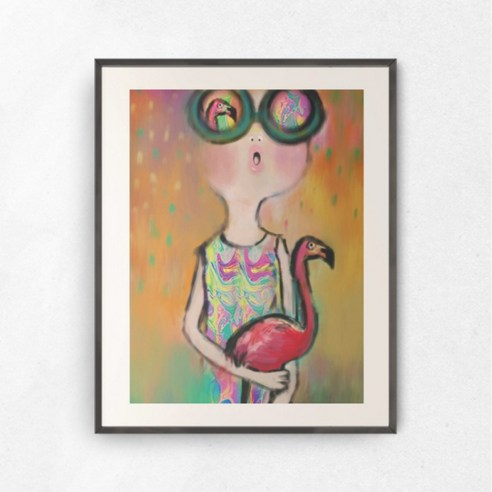 플라맹고홍학갤러리액자 / 12x17in(295*425), 블랙