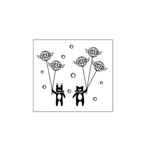 데코사랑 그래픽스티커 졸리라인 A, 블랙