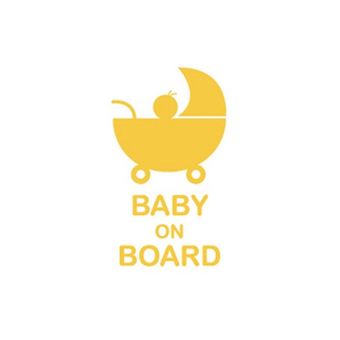 단비디자인 스티커 Baby On Board LU-S79, 옐로우