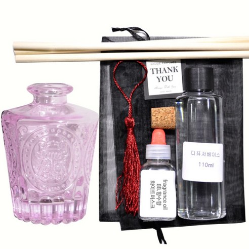 케이지 디퓨저KIT 엔틱심볼 핑크 우드태슬 향수향, 화이트머스크, 150ml