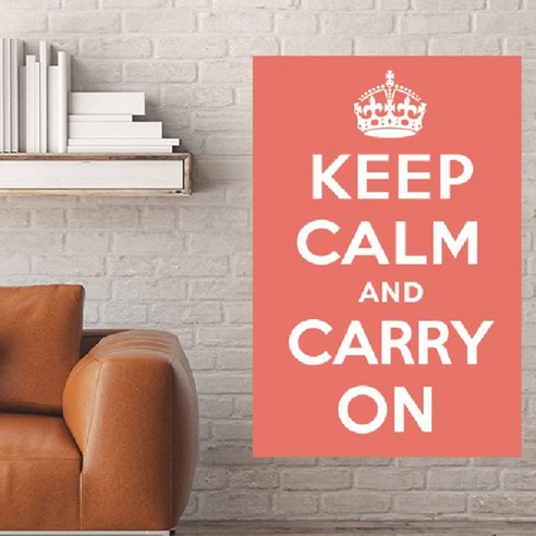 시트로 Keep calm and carry on 스티커 L, coral 오렌지