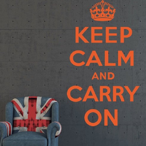 시트로 Keep calm and carry on 스티커 M, 오렌지레터링