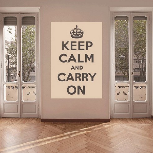 시트로 Keep calm and carry on 스티커 L, pale 아이보리