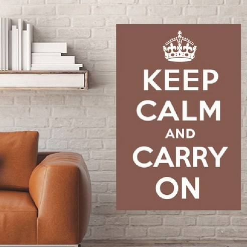 시트로 Keep calm and carry on 스티커 L, 브라운