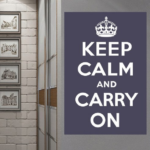 시트로 Keep calm and carry on 스티커 L, navy
