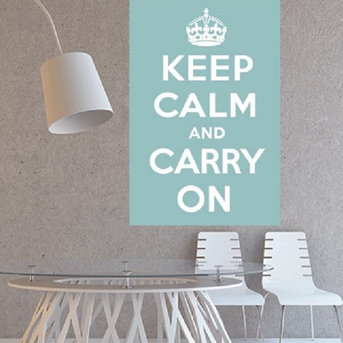 시트로 Keep calm and carry on 스티커 L, pale 라이트블루