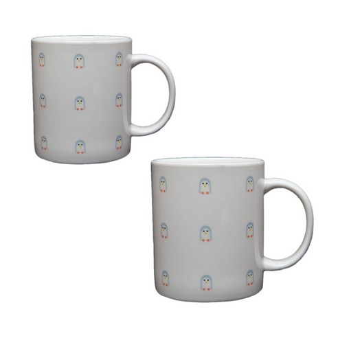 타즈아트 북유럽 딘딤 디자인 머그컵 330ml, 스카이, 2개