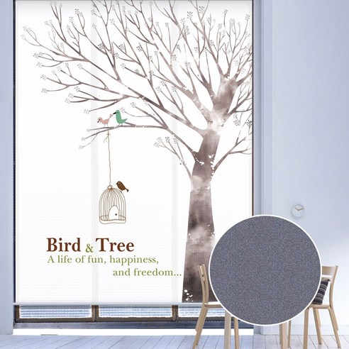 스코홈 암막원단, Bird&Tree