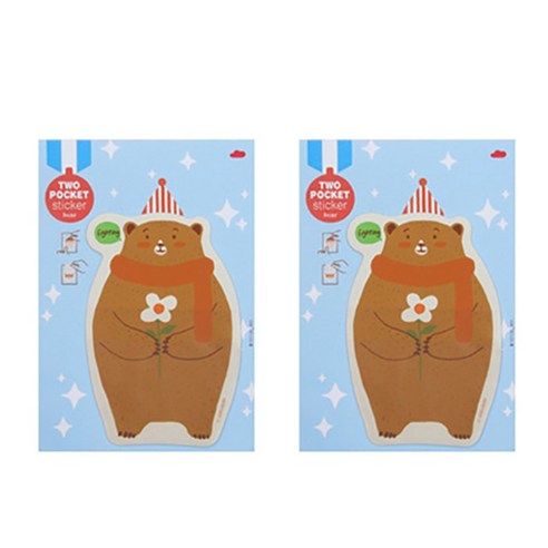 레드클라우디 Two Pocket Sticker, 2개, 베어