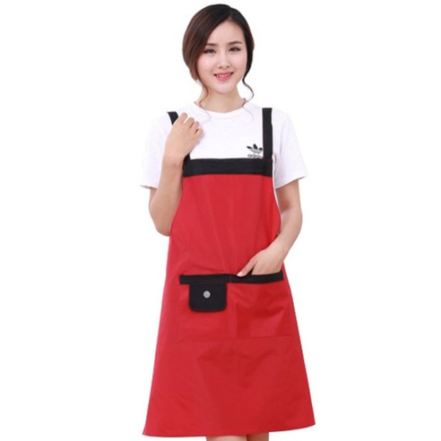 코림 심플 앞치마, 빨강 솔리드, 1개