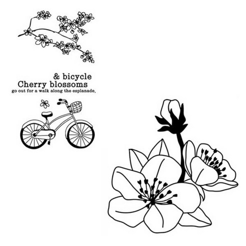 제이디아트 홈 패션 스티커, 벚꽃자전거블랙L18 + 꽃블랙S36, 1세트