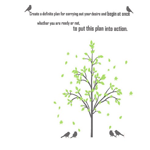 홈코디 아기나무의 꿈 포인트 스티커, 다크그레이+옐로우그린
