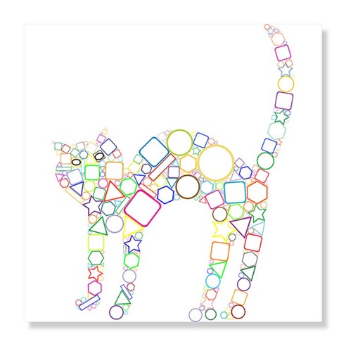 디아섹액자 벽걸이및테이플용, geometric cat