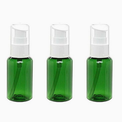 병도매닷컴 DT50 에센스 용기, 용기 (녹색투명), 캡 (흰색), 3개