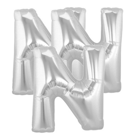 파티팡 알파벳은박풍선 중, 실버 N, 3개