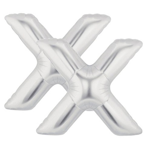 파티팡 알파벳 은박 풍선 대, 실버 X, 2개