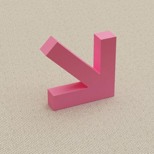 예은 화살표 벽후크 옷걸이, 핑크, 1개