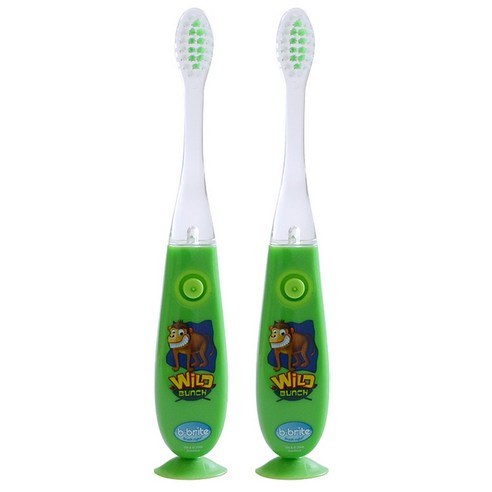 비브라이트 LED 유아칫솔 F-95W, 몽키 (그린), 1개입, 2개