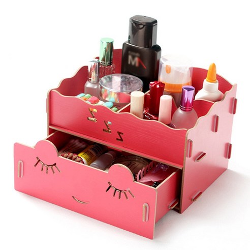리빙조이 DIY A110 화장품정리함, 레드, 1개