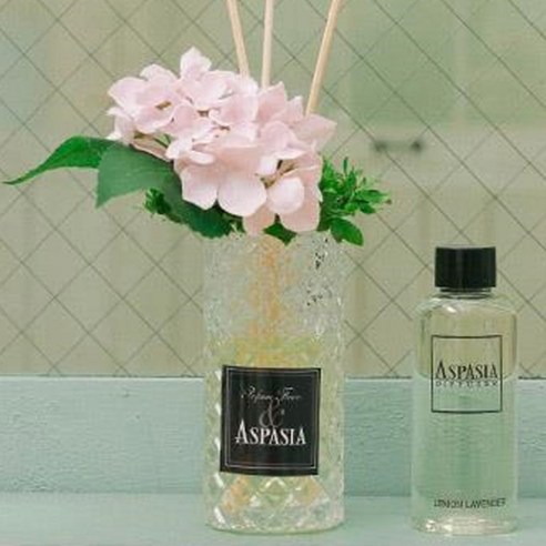 ASPASIA 너를 애정하노라 수국 리스 디퓨저 핑크, 그린티시트러스