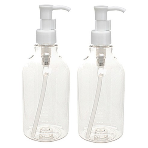 병도매닷컴 디스펜서용기 DN400 2개, 용기(투명), 캡(오일펌프), 400ml