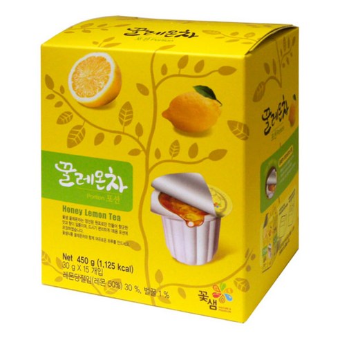 꽃샘식품 꽃샘 꿀레몬차포션, 30g, 15개