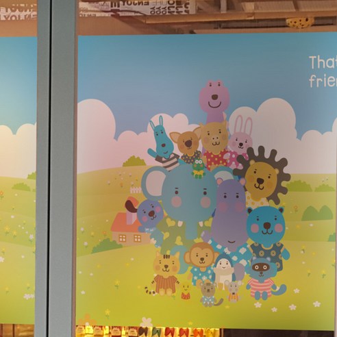 뭉키데코 고급안개칼라시트 동물친구들 다함께 찰칵, 혼합 색상