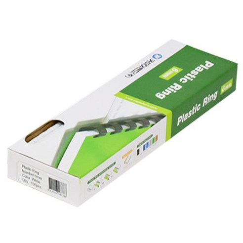 카피어랜드 제본 플라스틱링 1BOX 100개입, 6mm, 흰색