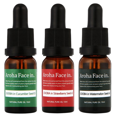 아로하트리즈 아로하페이스인 오일 세트, 오이씨드 10ml + 딸기씨드 10ml + 수박씨드 10ml, 1세트