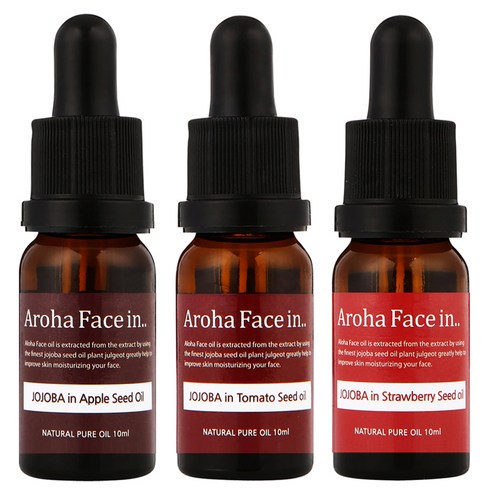 아로하트리즈 아로하페이스인 오일 세트, 애플씨드 10ml + 토마토씨드 10ml + 딸기씨드 10ml, 1세트
