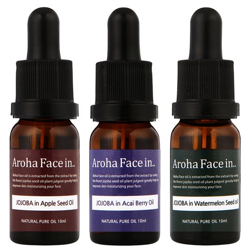 아로하트리즈 아로하페이스인 오일 세트, 애플씨드 10ml + 아사이베리 10ml + 수박씨드 10ml, 1세트