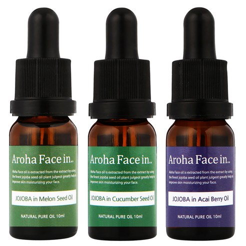 아로하트리즈 아로하페이스인 오일 세트, 멜론씨드 10ml + 오이씨드 10ml + 아사이베리 10ml, 1세트