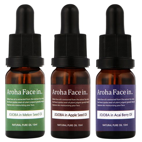 아로하트리즈 아로하페이스인 오일 세트, 멜론씨드 10ml + 애플씨드 10ml + 아사이베리 10ml, 1세트