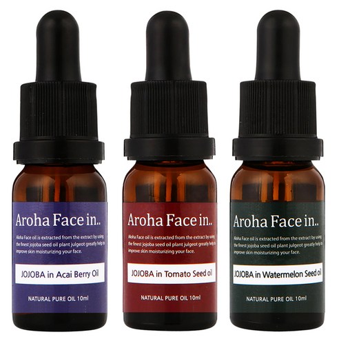 아로하트리즈 아로하페이스인 오일 세트, 아사이베리 10ml + 토마토씨드 10ml + 수박씨드 10ml, 1세트