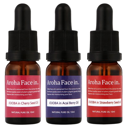 아로하트리즈 아로하페이스인 오일 세트, 체리씨드 10ml + 아사이베리 10ml + 딸기씨드 10ml, 1세트